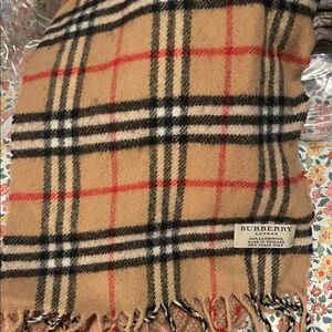 Burberry Beige Checkered Scarf
